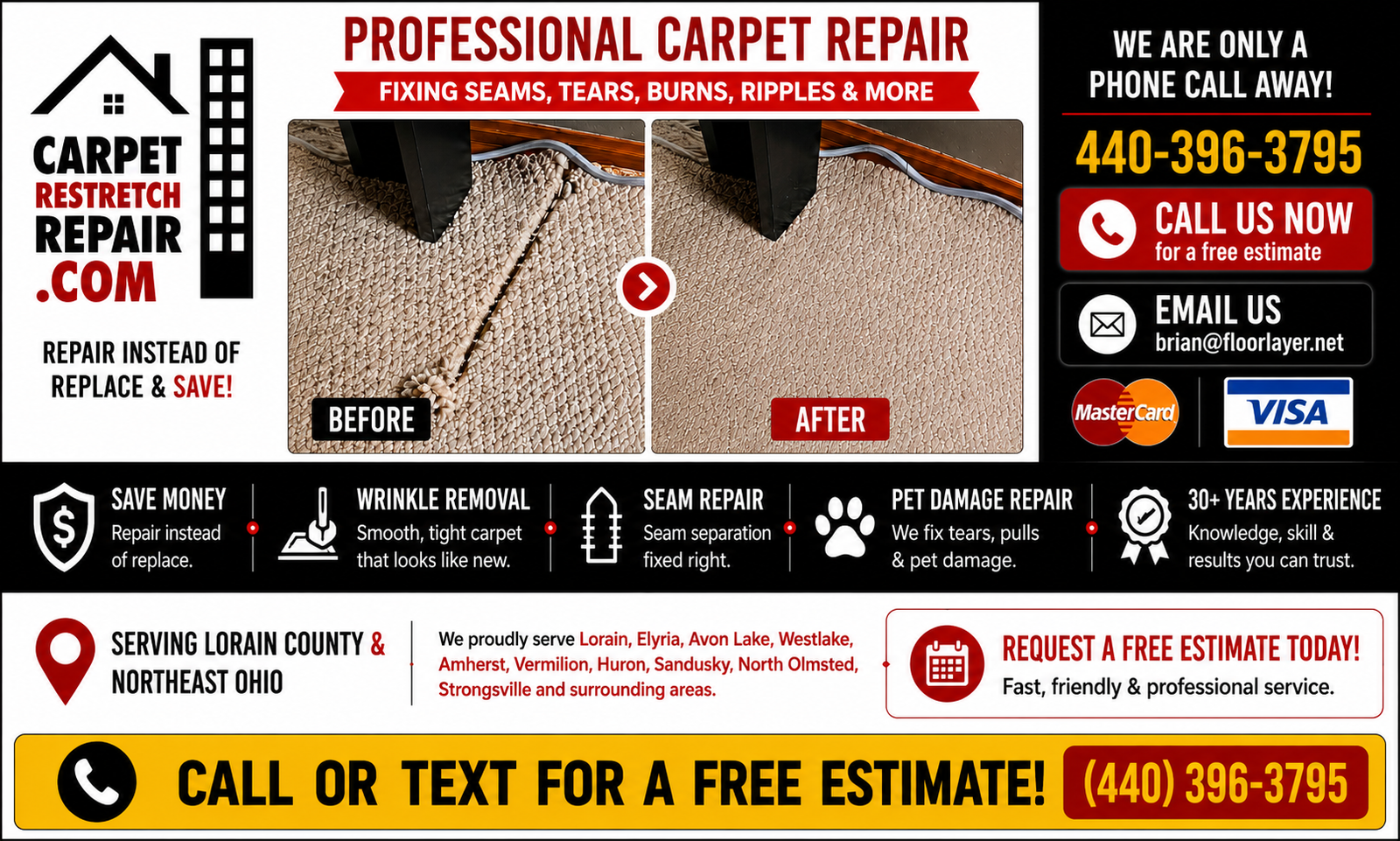 Professional Carpet Repair in Avon Ohio