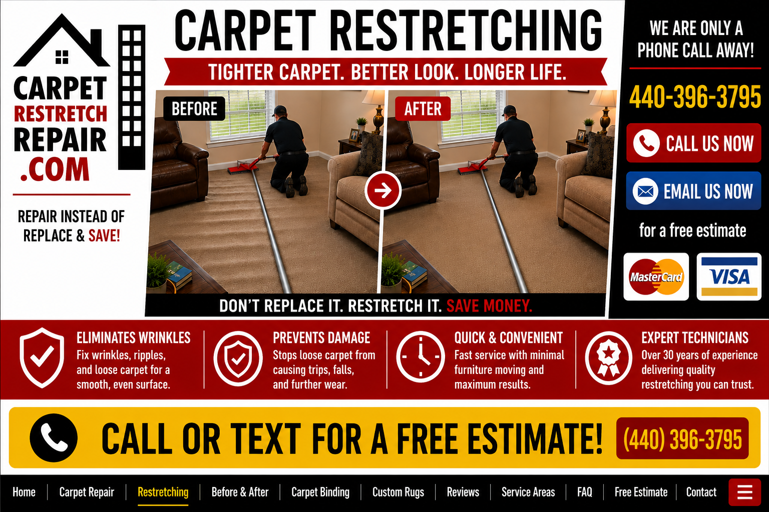Professional Carpet Restretching Near You